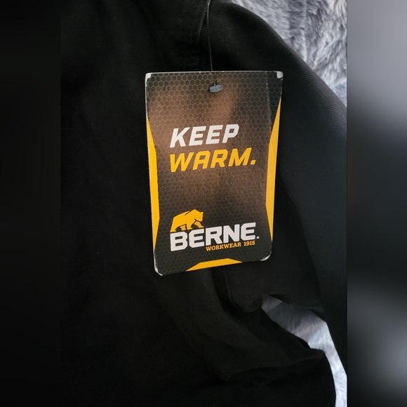 NWT Berne men's utility work jacket. Size 2XL 100% cotton outer fabric Black - Picture 3 of 9